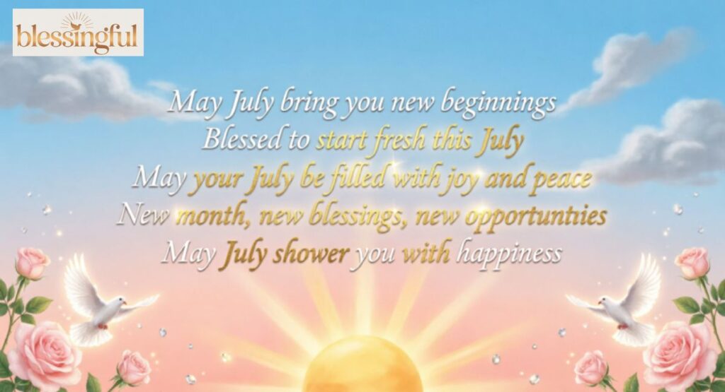 Positive July Blessings and Wishes for a Fresh Start